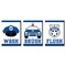 Big Dot of Happiness Calling All Units - Police - Cop Kids Bathroom Rules Wall Art - 7.5 x 10 inches - Set of 3 Signs - Wash, Brush, Flush